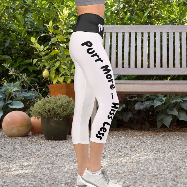 Leggings Capri Personnalisée Personnalisée Faite Blanc Haut Taill (Créateur téléchargé)