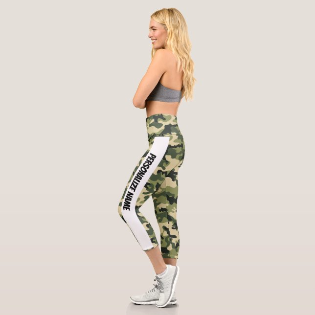 Leggings Capri PERSONNALISER LE Camouflage Vert (Gauche)