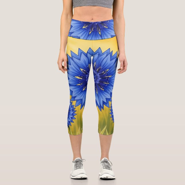 Leggings Capri Pétale Radieux : Bleuet (Recto)