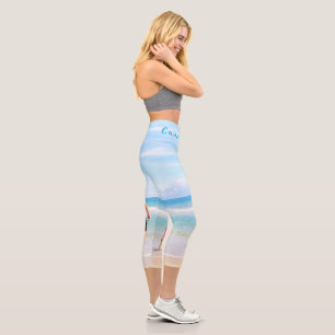 Leggings Capri Photo et texte personnalisés - Votre propre design