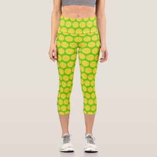 Leggings Capri Pickleball Player Pickleball Motif Bright Green
