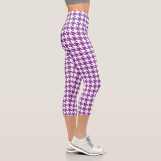 Leggings Capri Pied de fond pourpre et blanc