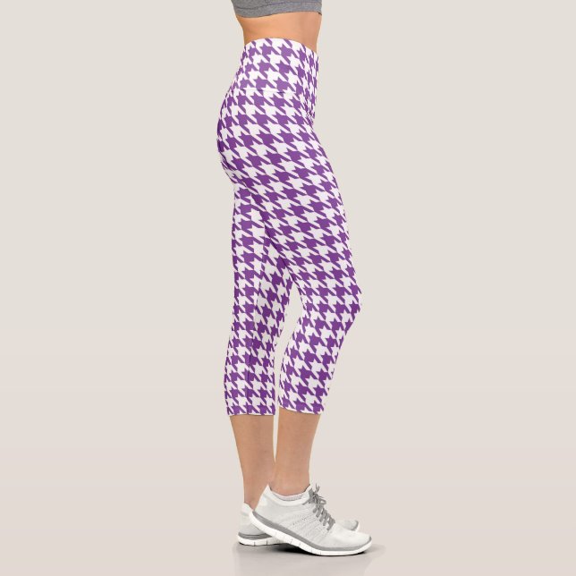 Leggings Capri Pied de fond pourpre et blanc (Droite)