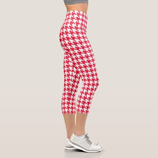 Leggings Capri Pied de fond rouge et blanc (Droite)