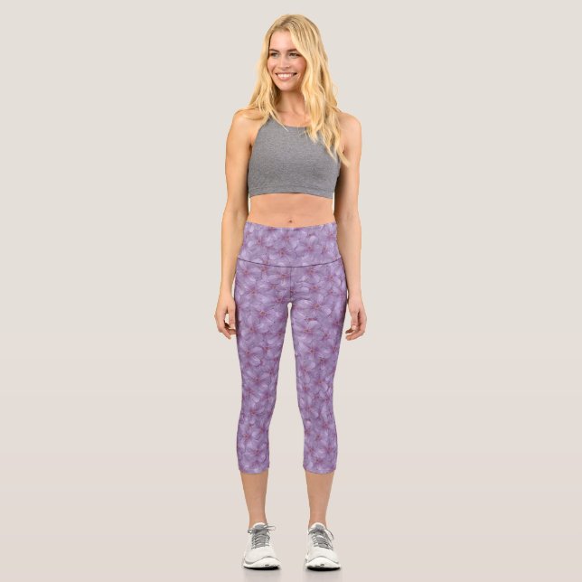 Leggings Capri Pineywoods Geranium Motif sans soudure (Recto)