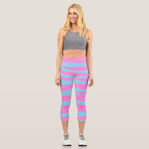 Leggings Capri Pink Blue taille haute