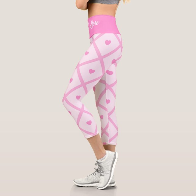 Leggings Capri Pink Heart Moderne Plaid Collection (Gauche)