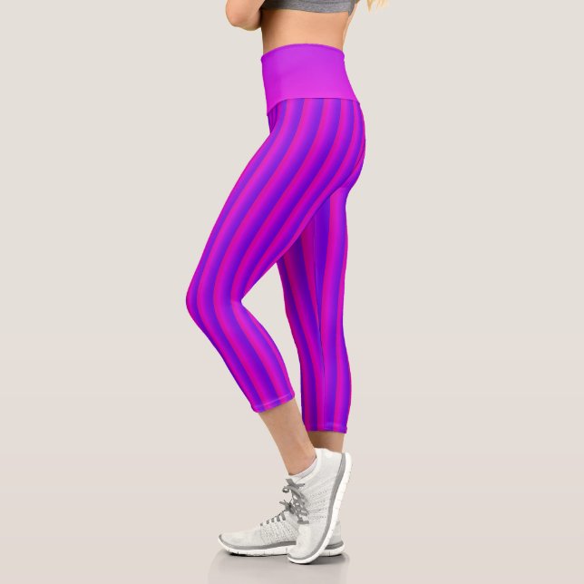Leggings Capri Pink Néon Et Violet Gratté (Gauche)
