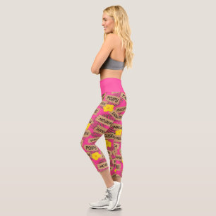 Leggings Capri Plage hawaïenne tropicale rose