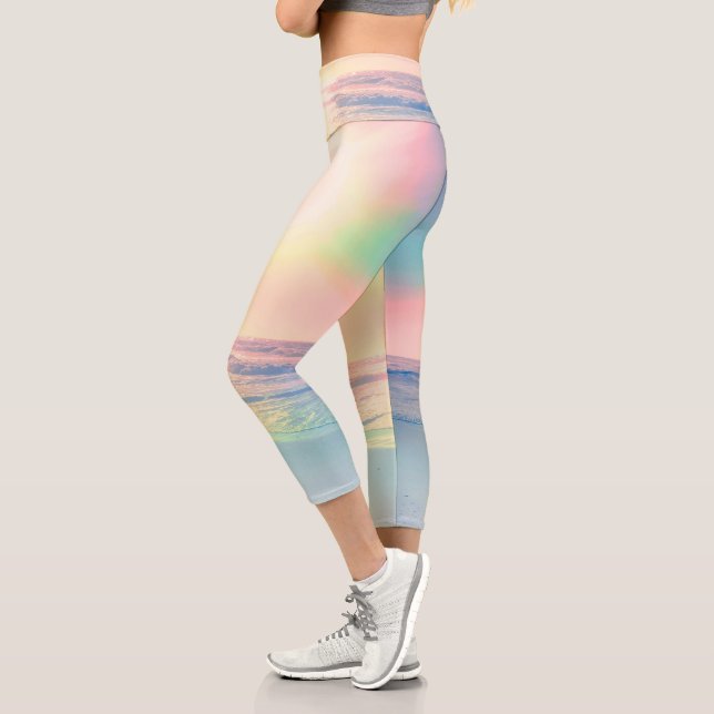 Leggings Capri Plage tropicale Mer Soleil Coloré Été (Gauche)