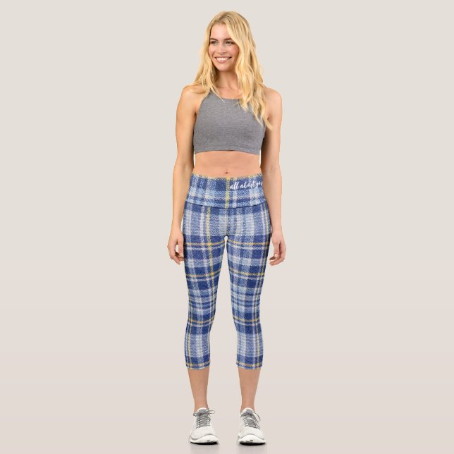 Leggings Capri Plaid Bleu (Recto)