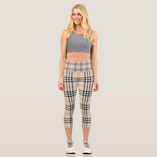Leggings Capri Plaid Jaune Plutôt Brown (Recto)