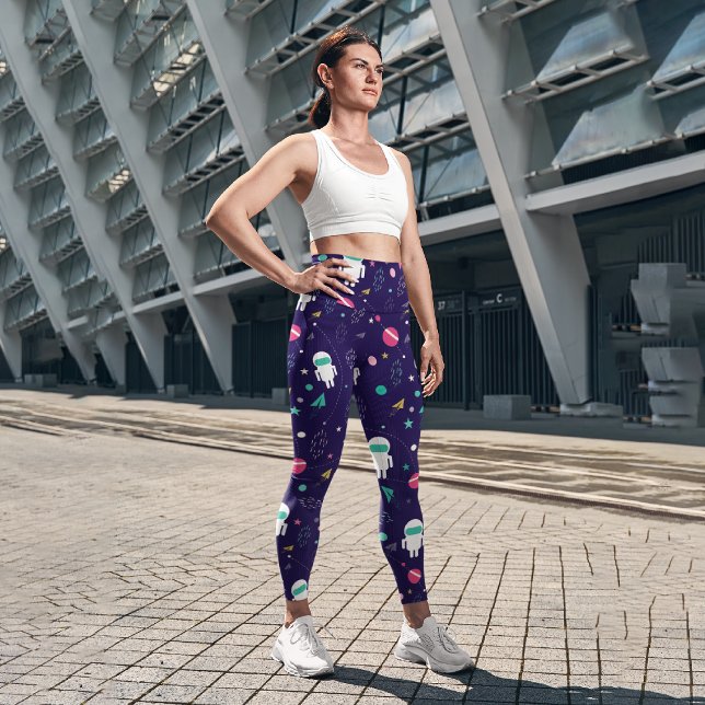 Leggings Capri Planètes de fusées astronautes (Créateur téléchargé)