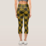 Leggings Capri Plaque noire jaune tartan MacLeod<br><div class="desc">Clan de MacLeod tartan jaune noir plaid</div>