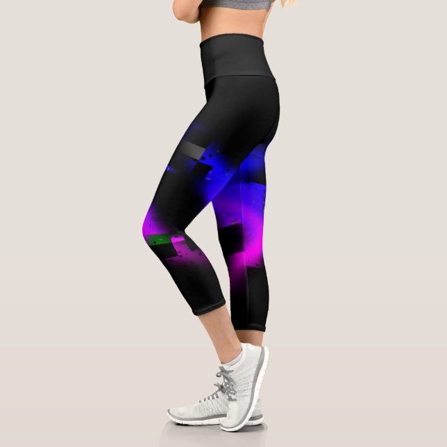 Leggings Capri Plasma Glitch Noir (Gauche)