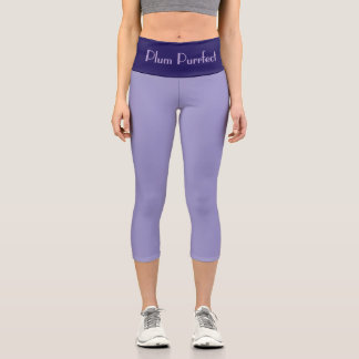 Leggings Capri "PLUM PURRFRCT" Custom High-Waisted Capri Pants