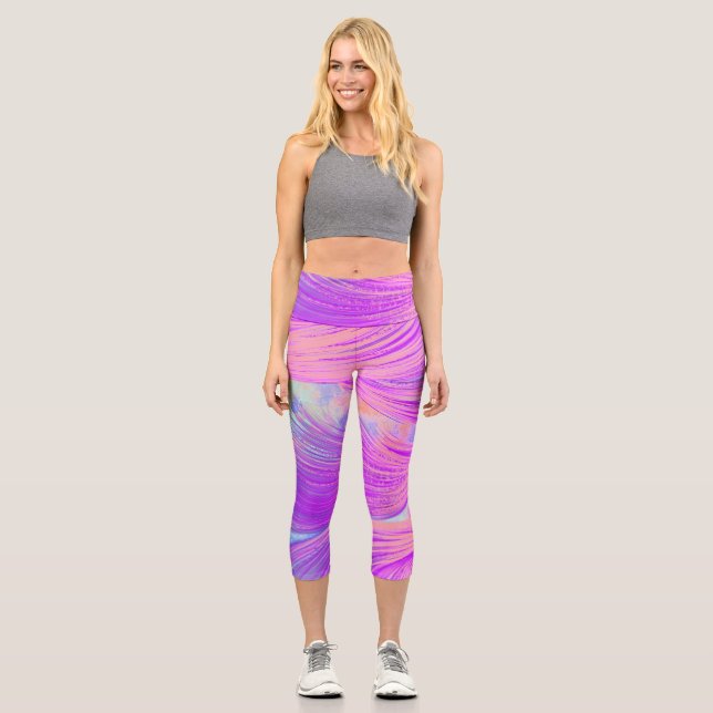 Leggings Capri Plumes Phoenix abstraites (Recto)