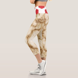 Leggings Capri Point Abstrait Et Rouge   Zazzle_Growshop.