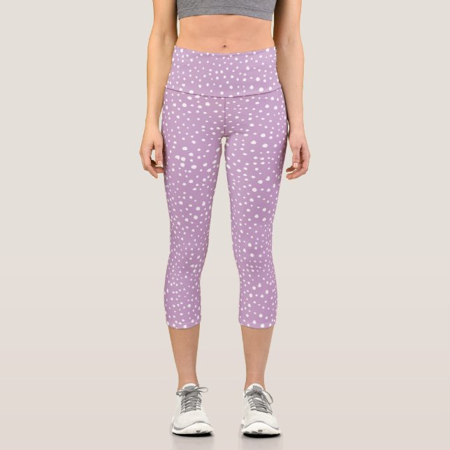 Leggings Capri Points Dalmatiens Lilac, Points Dalmatiens, Pots D (Recto)