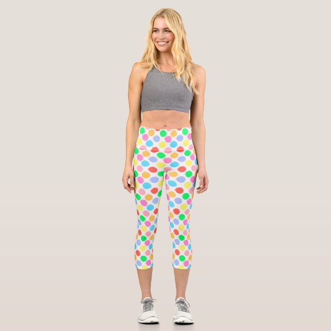 Leggings Capri Pois coloré (Recto)