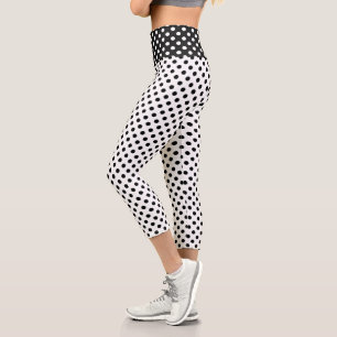 Leggings Capri Pois noirs sur Arrière - plan blanc