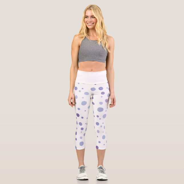 Leggings Capri pois peint à la main (Recto)