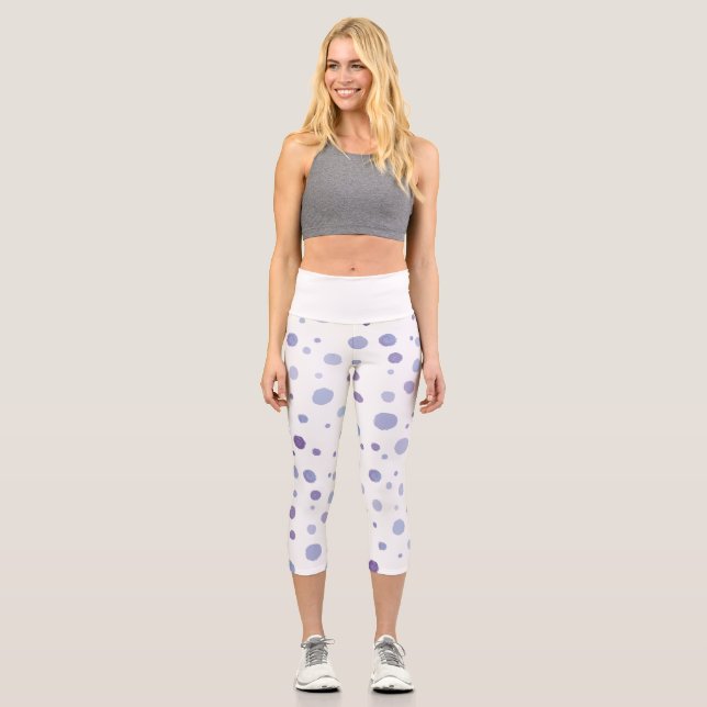 Leggings Capri pois peints à la main (Recto)