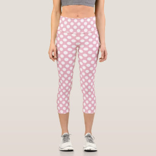 Leggings Capri Pois roses, Motif Pointe Polka, Points, Pointe