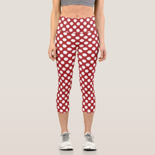 Leggings Capri Pois rouges, Motif à points polka, points, pointil