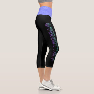 Leggings Capri Police de bulle de gymnastique avec bande de poign