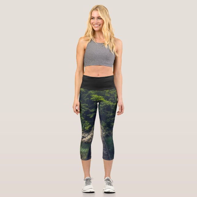 Leggings Capri Pont suspendu simple rivière Idrijca, Slovénie (Recto)