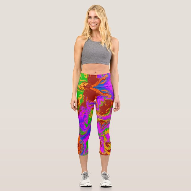 Leggings Capri Porridge de cerveau en Abstrait (Recto)