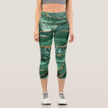 Leggings Capri Porte Vert Parties scintillant or Marbre Gemstone<br><div class="desc">Agate Green Gold Parties scintillant Geode Marbre Emerald Sparkle Personnalisé Anniversaire - Anniversaire ou Mariage Cadeau / Fournisseur - Ou Ajouter Votre Nom - Texte - Faire Votre Cadeau Spécial - Redimensionner et déplacer ou supprimer et ajouter du texte / des éléments avec outil de personnalisation. Conception par MIGNED. S'il...</div>