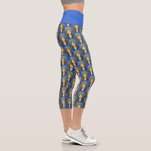 Leggings Capri Portrait d'une belle femme en verre tendu