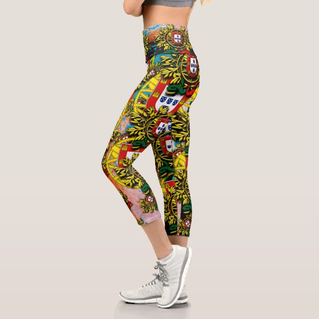 Leggings Capri Portugais conçoit Capris haut taille (Gauche)