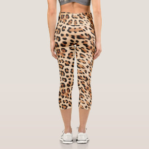 Leggings Capri Poster de animal Leopard de crème