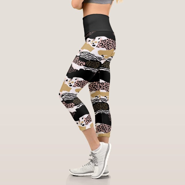 Leggings Capri Poster de animal sauvage (Gauche)