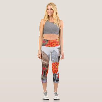 Leggings Capri Poster vintage romain trempé par la pluie