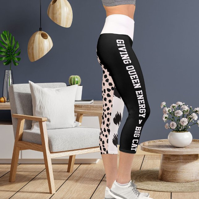 Leggings Capri Pots de Motif Cheetah Leopard Big Cat personnalisé (Créateur téléchargé)