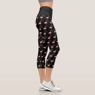 Leggings Capri Poupées de capri à haute taille rose flamand