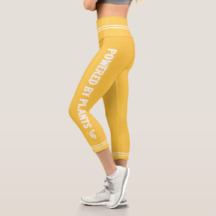 Leggings Capri Powered by plante Vegan jaune vif minimal