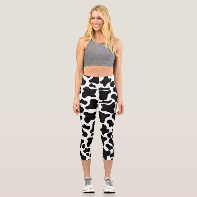 Leggings Capri Precioso patrón de vaca  (Recto)