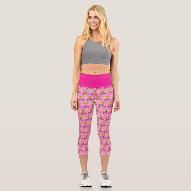 Leggings Capri Princesse en rose (Recto)