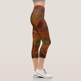 Leggings Capri Profond Automne Riche Terre Abstraite
