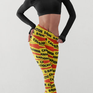 Leggings Capri Prudence Danger Halloween Tape Typographie moderne