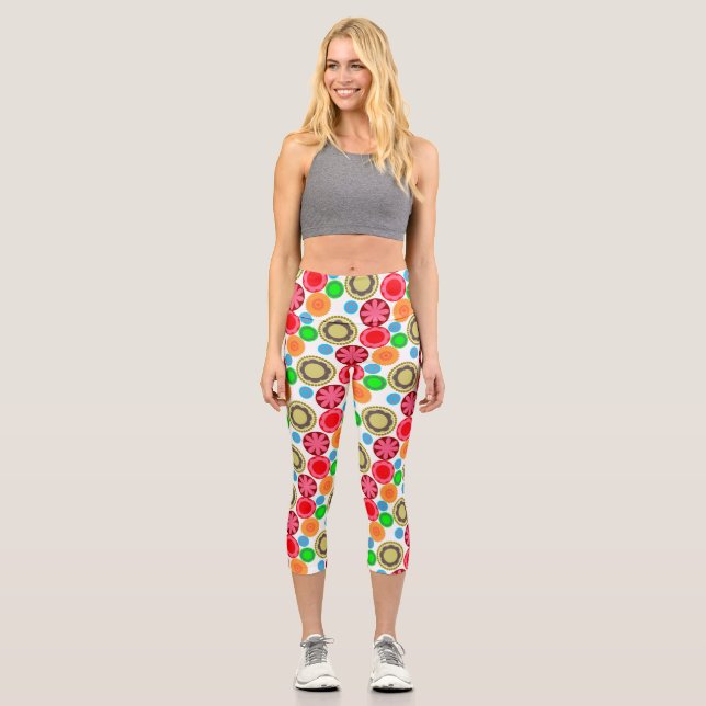 Leggings Capri Puissance des fleurs dans les lignes 002 (Recto)
