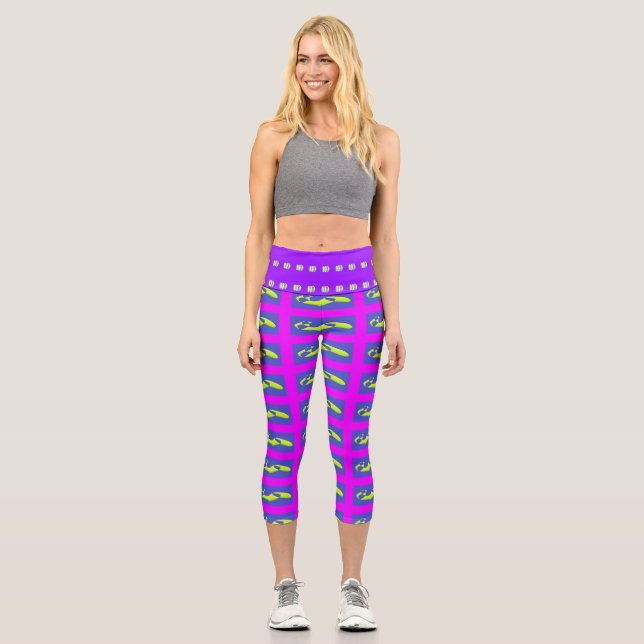 LEGGINGS CAPRI PURPLE ET ROYAL BLUE ART MODÈLE (Recto)