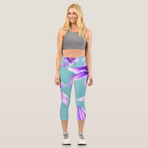 Leggings Capri Purple Lilly du Motif de la Vallée