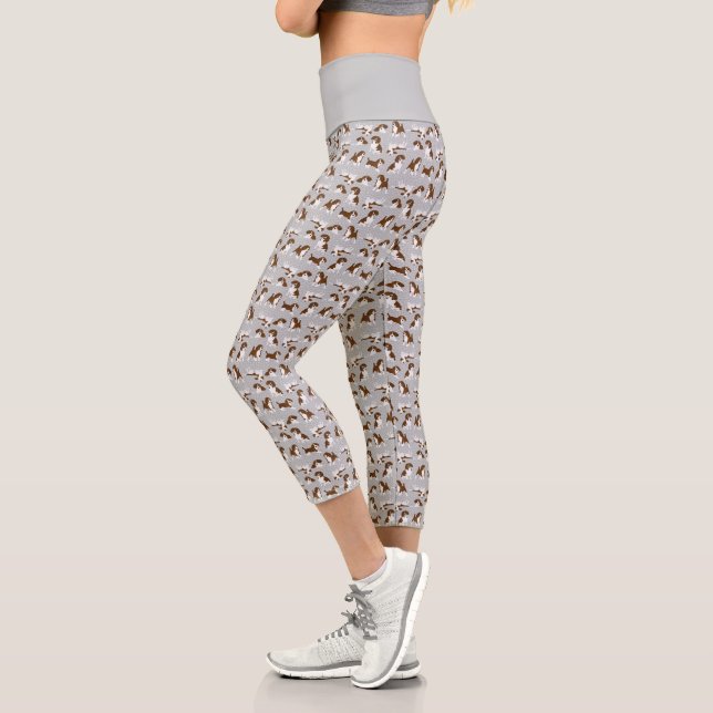 Leggings Capri race de chien beagle - gris (Gauche)