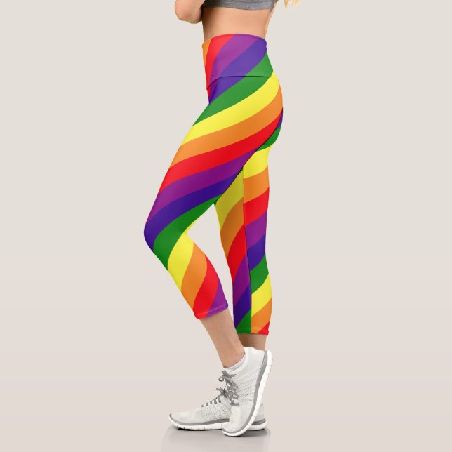 Leggings Capri Rainbow 6 Stripe LGBTQ Pride (Gauche)